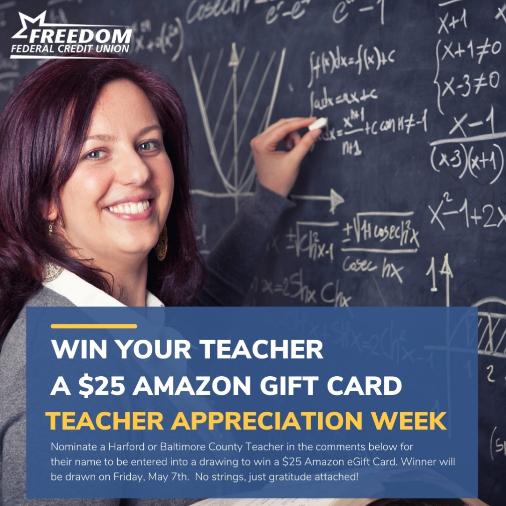 Teacher Appreciation Drawing Freedom Federal Credit Union