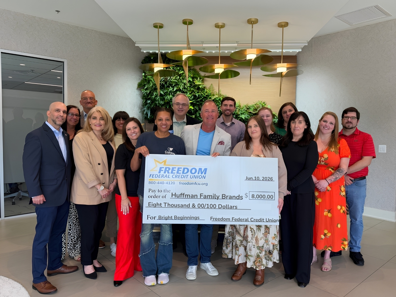 Check Presentation for Bright Beginnings Grant Recipients